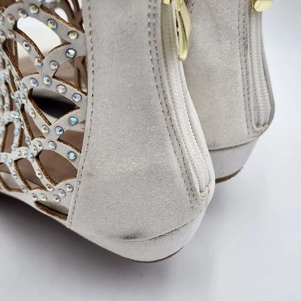 Women Rhinestones Flats Sandals Flip Flops Beach Summer‎ Sandals Size 10